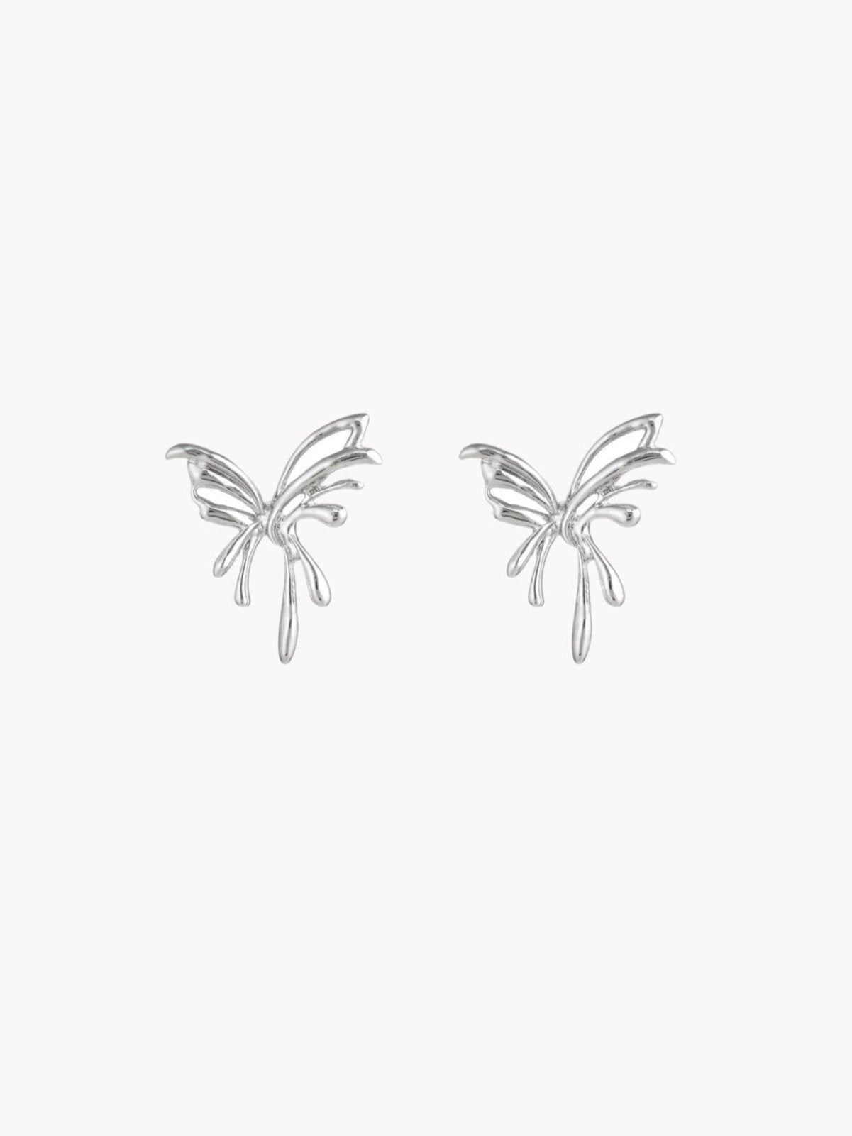 Lava Silver Butterfly Earrings