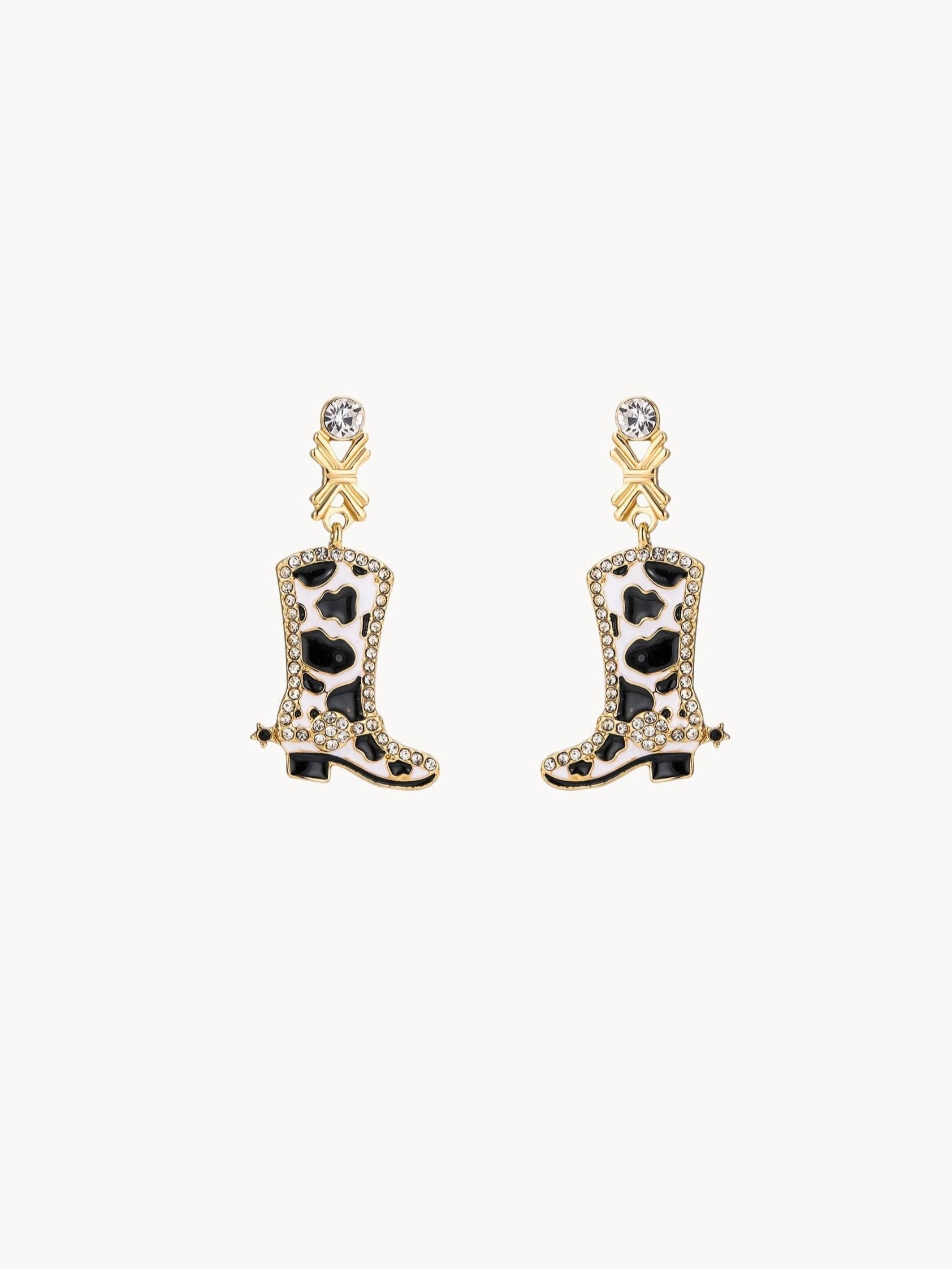 Western Cowboy Boots Enamel Earrings I