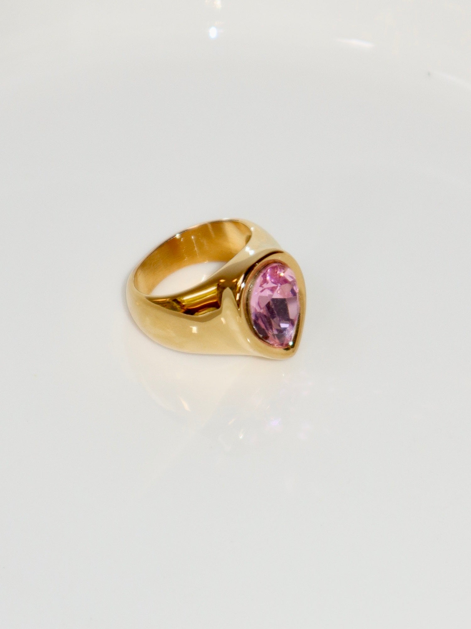 Pink Waterdrop Ring - Kuri Jewelry