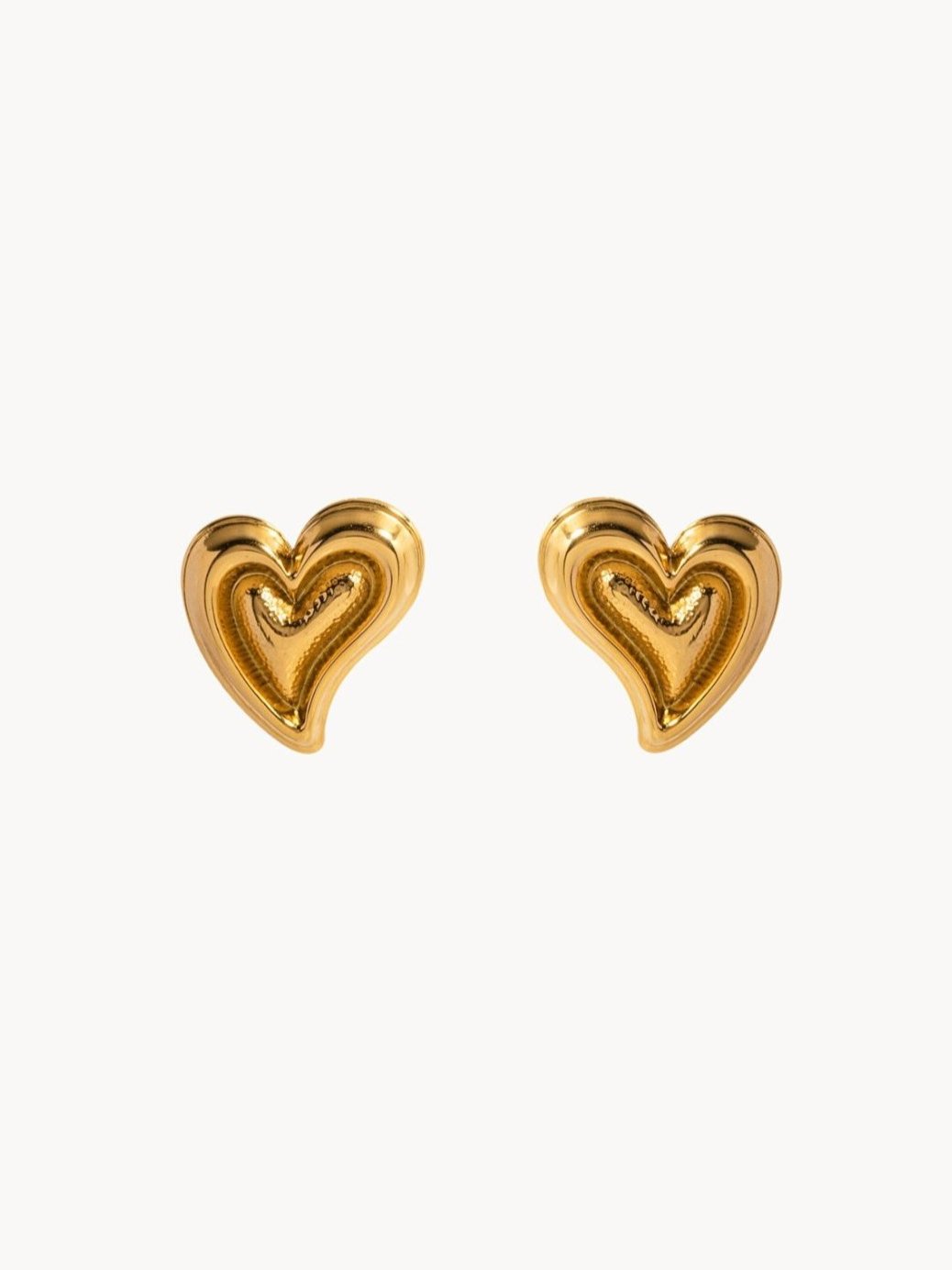 Winni Heart Golden Earring - Kuri Jewelry