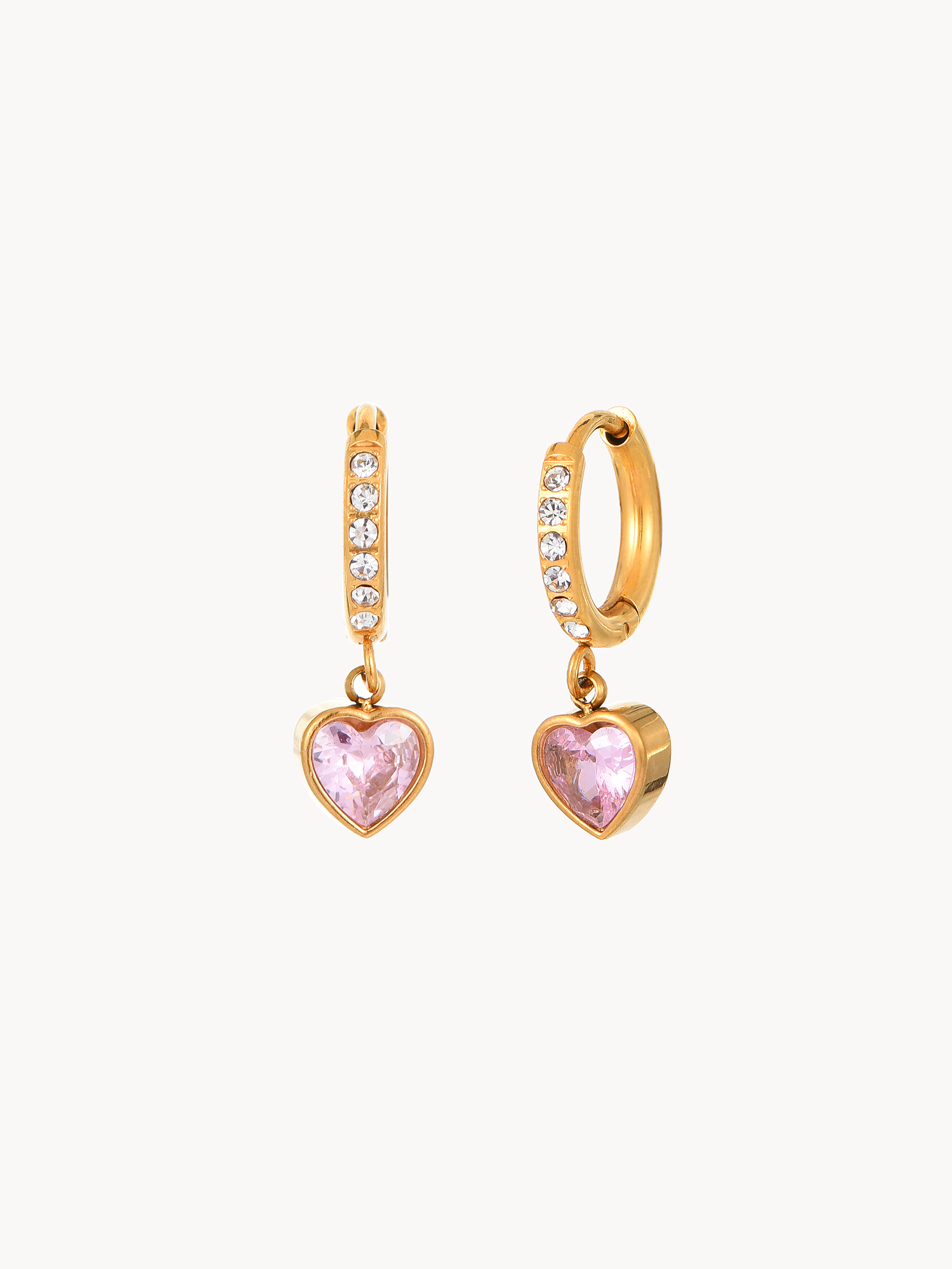 Zora Pink Zircon Heart Earrings