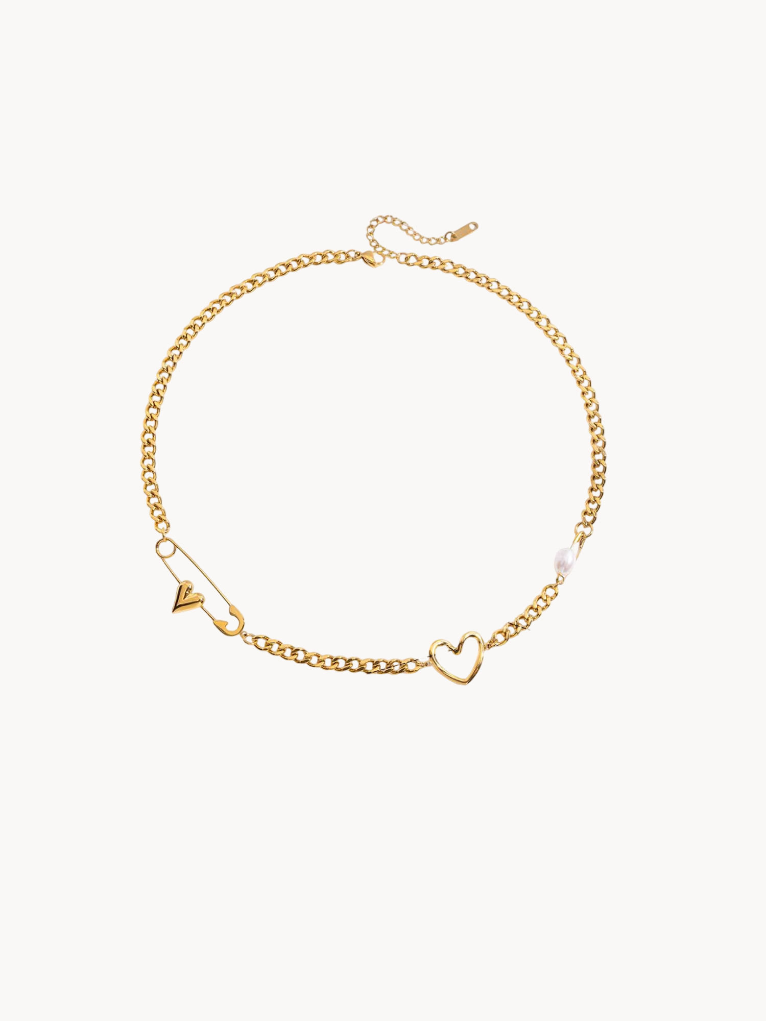 Janet Paperclip & Heart Necklace