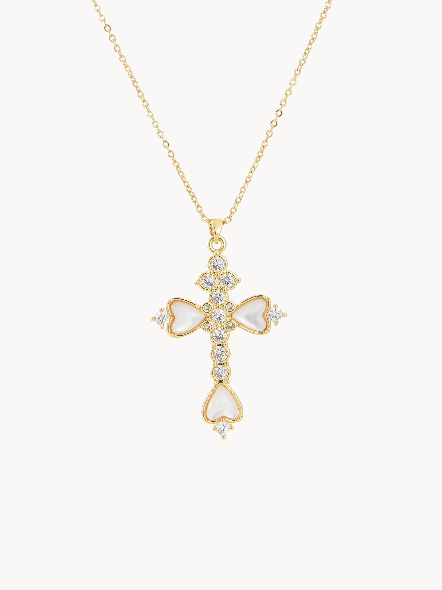 Ina Golden Heart Cross Necklace