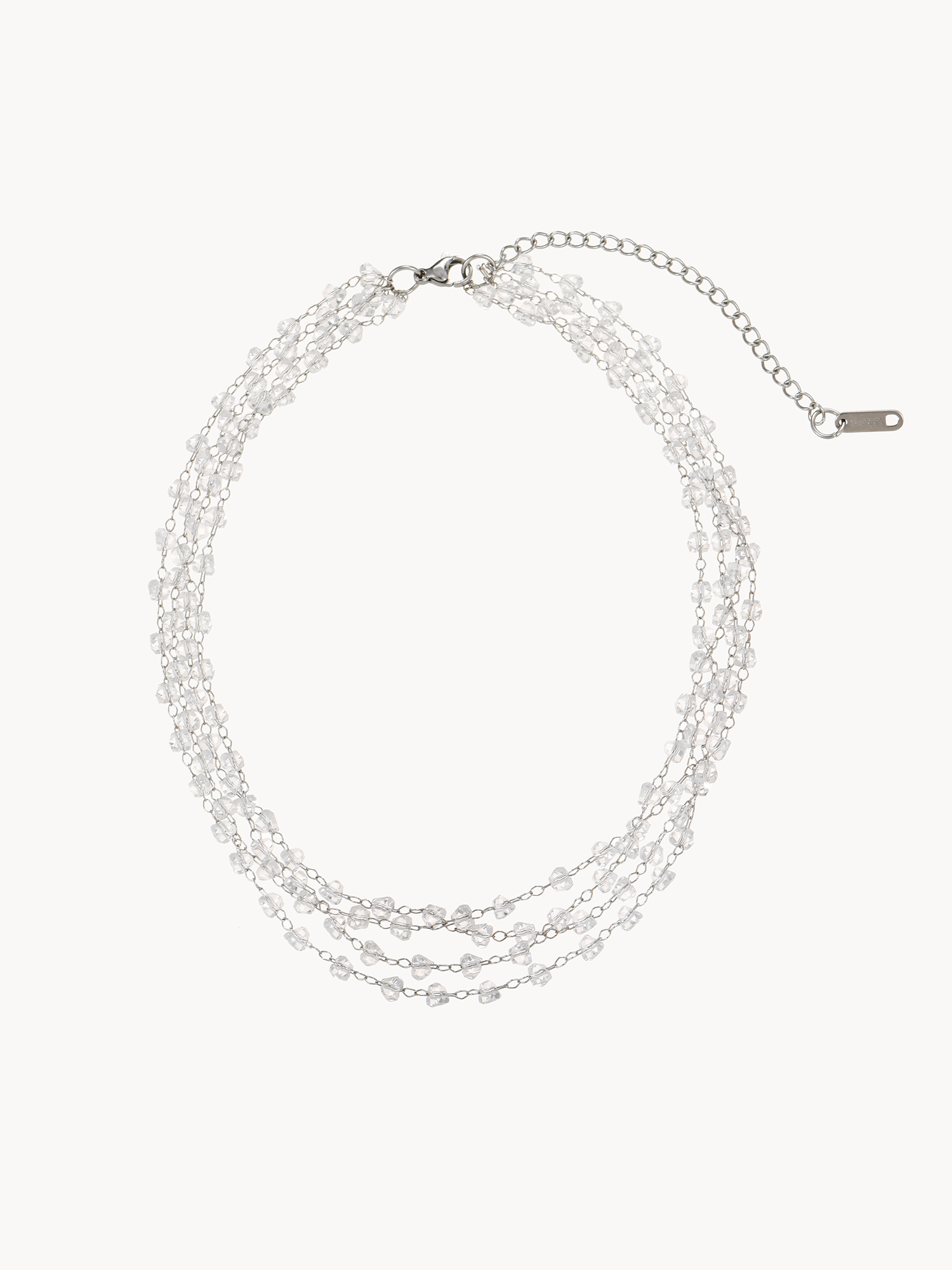 Eunice Crystal Silver Necklace