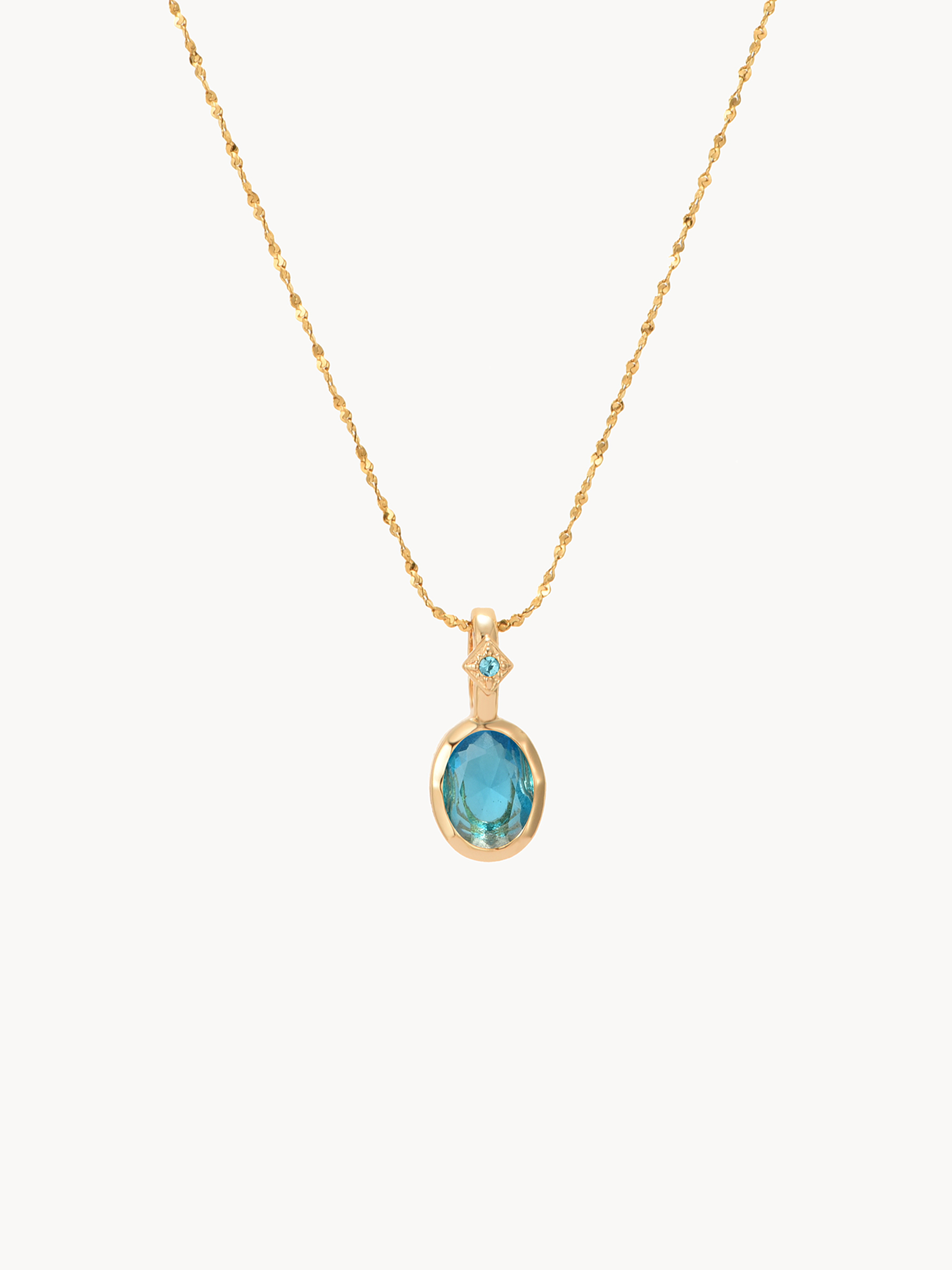 March Birthstone Aquamarine Necklace
