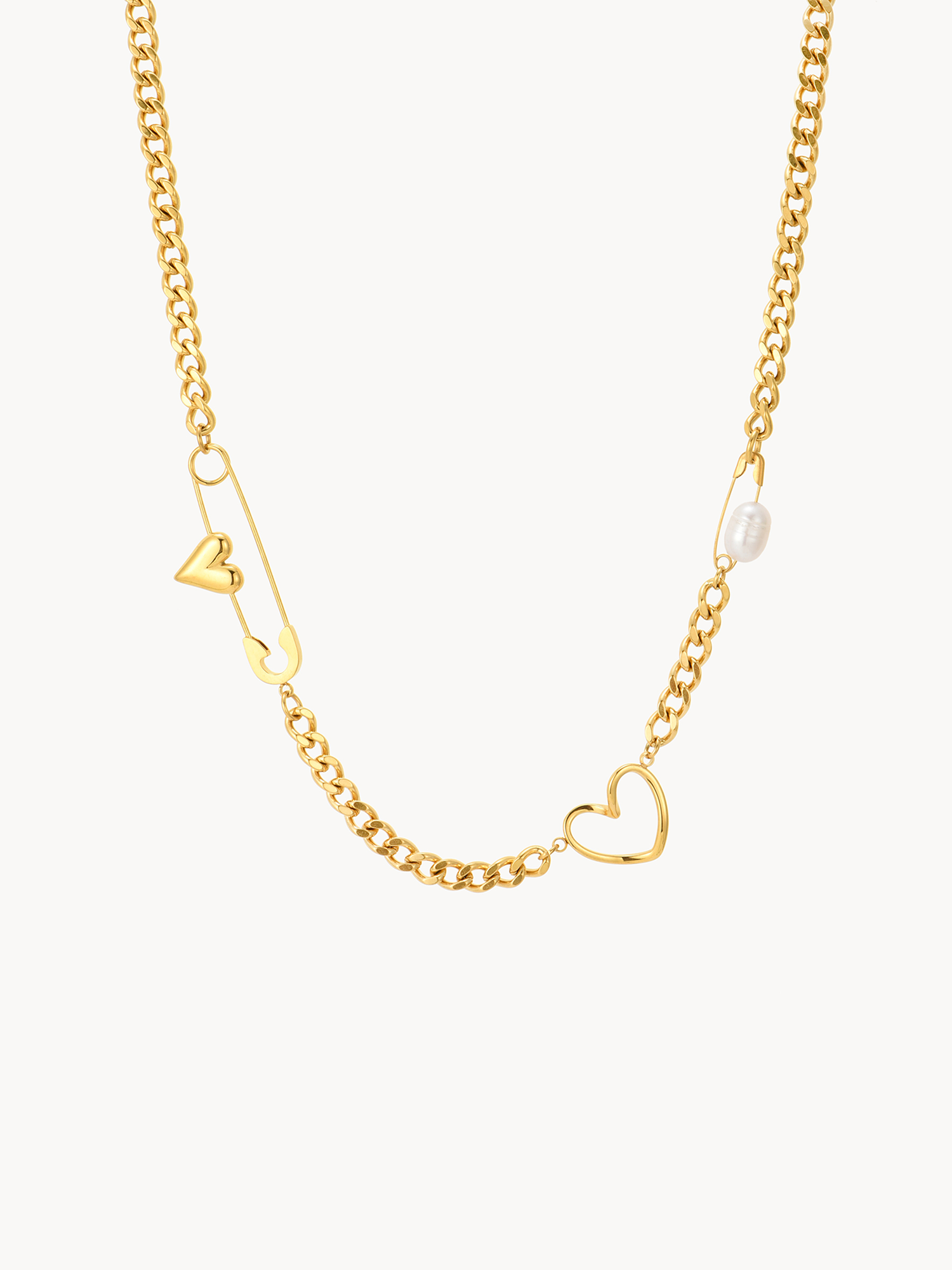Janet Paperclip & Heart Necklace