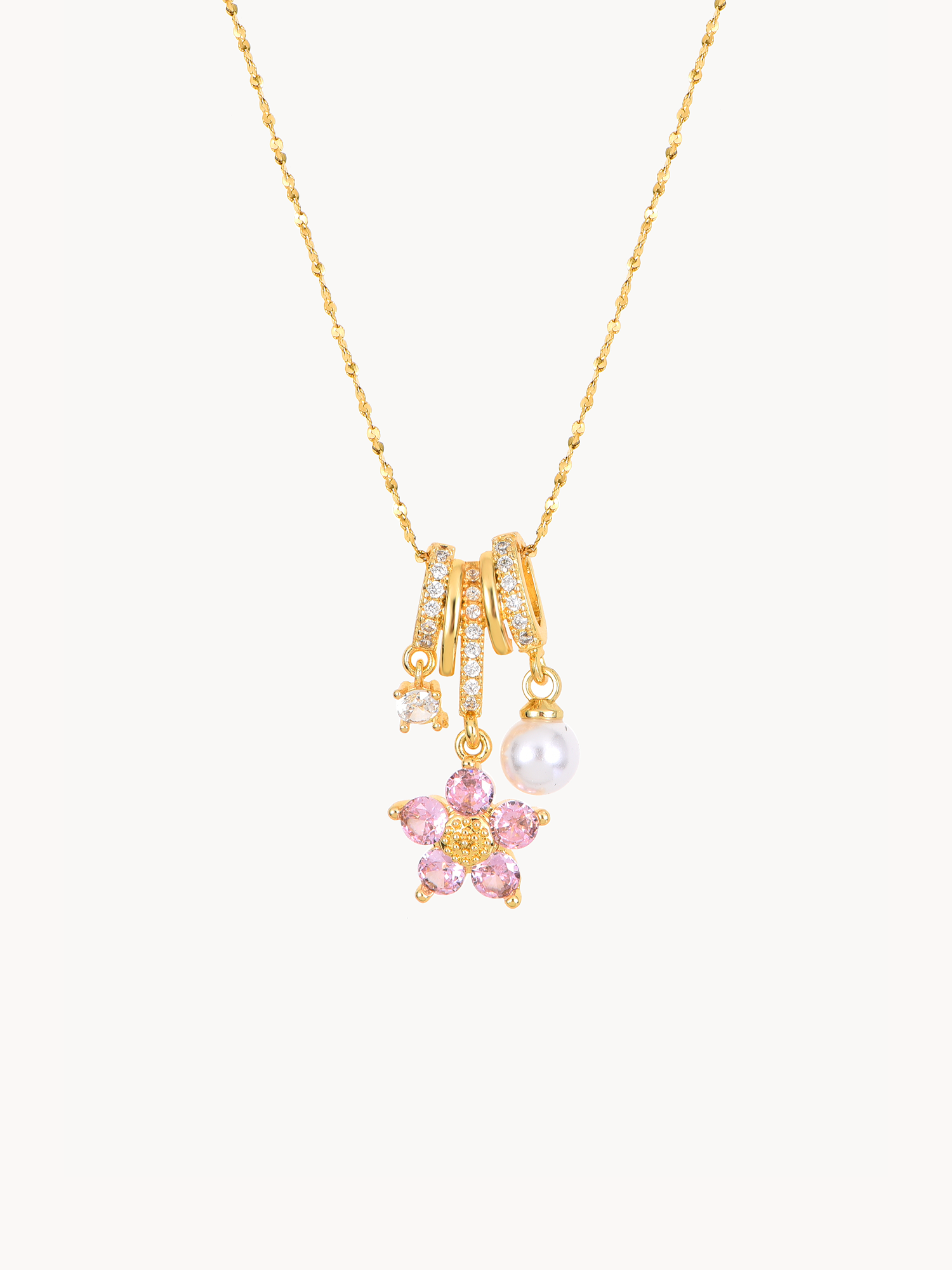 Denise Pink Flower Necklace