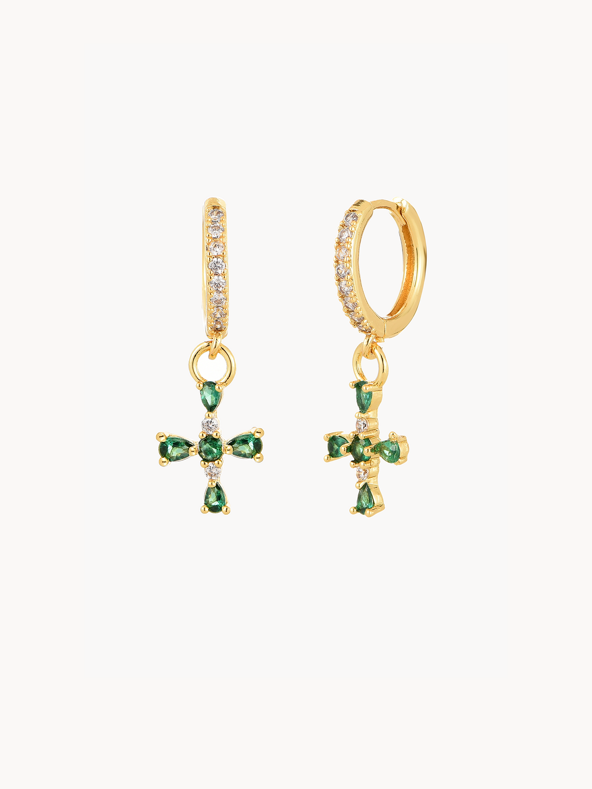 Breenda Green Cross Earrings
