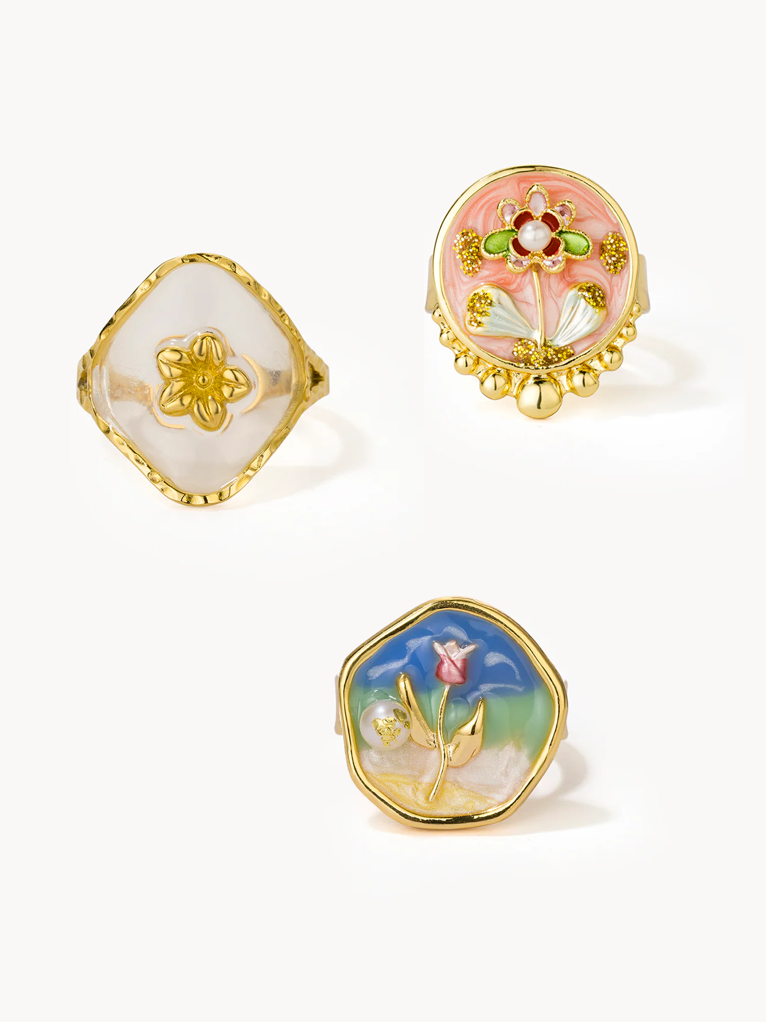 Flower Ring Set
