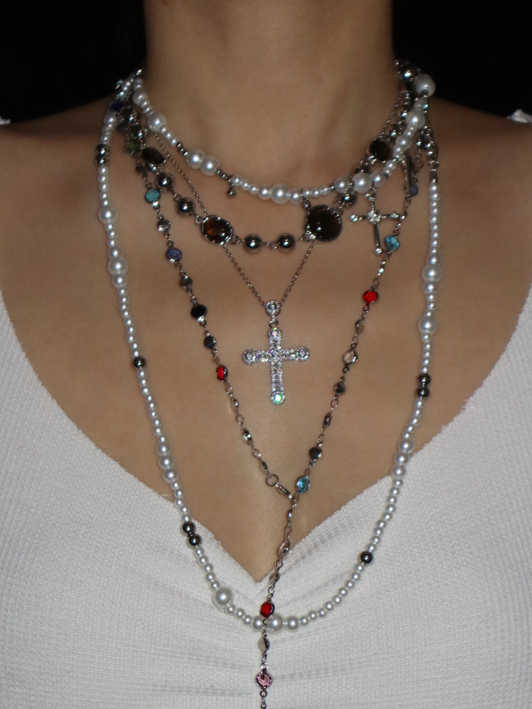 Prima Silver Cross Necklace