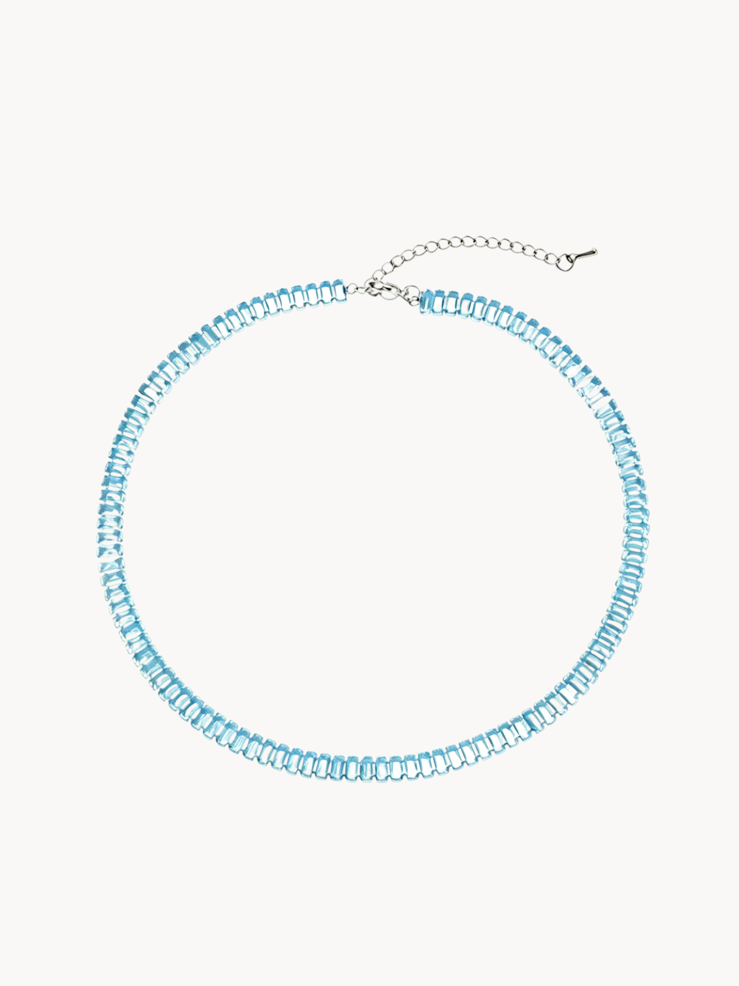 Josie Blue Choker Necklace in Silver
