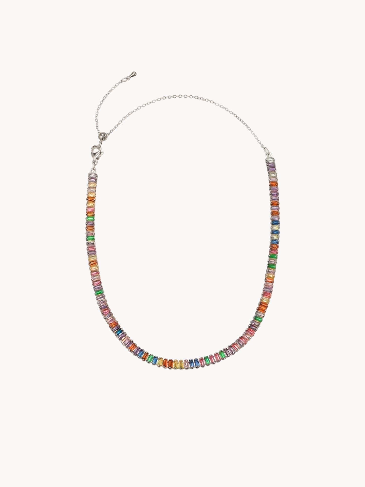 Josie Colorful Choker Necklace in Silver - Kuri Jewelry