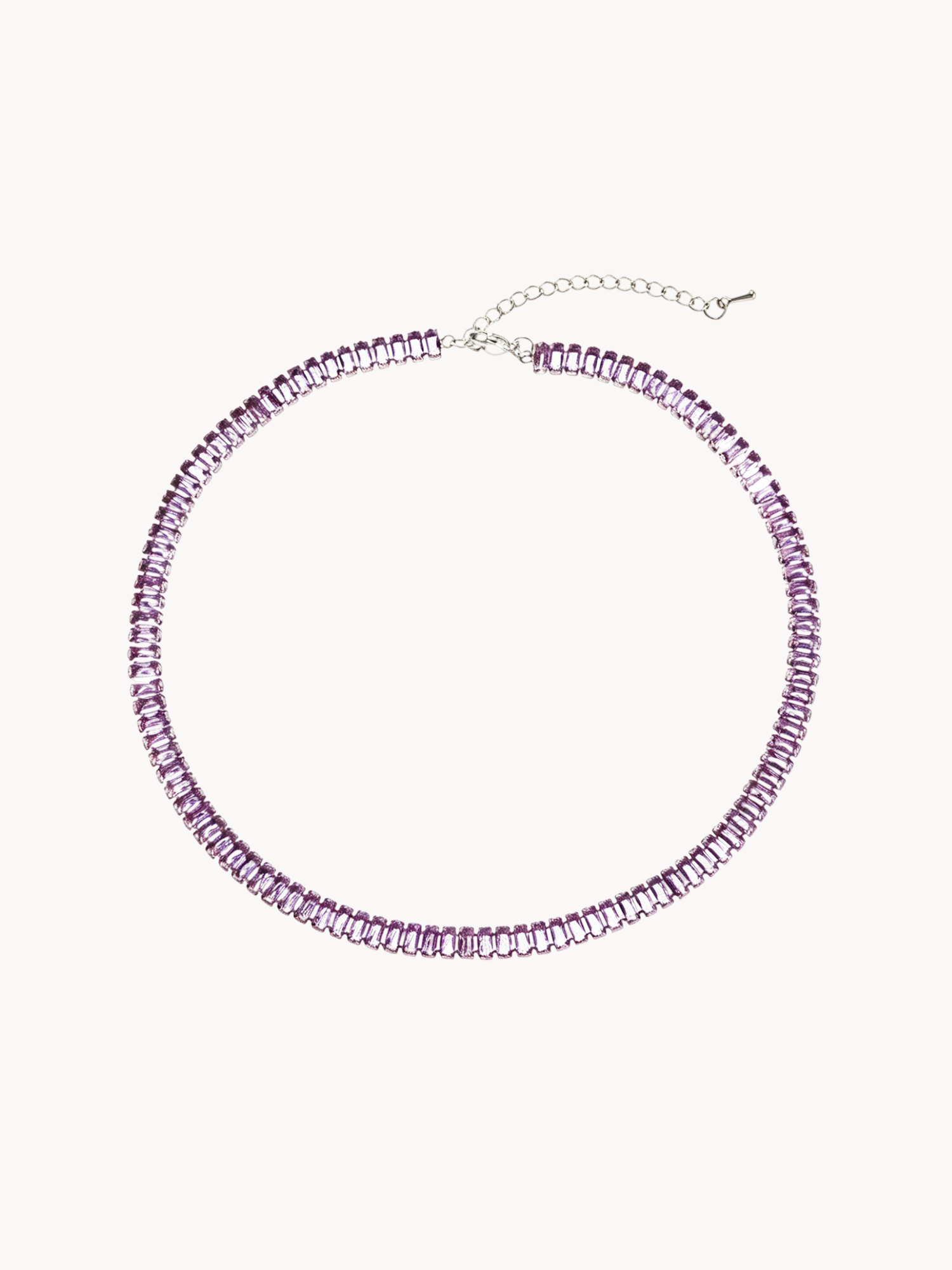 Josie Purple Choker Necklace in Silver
