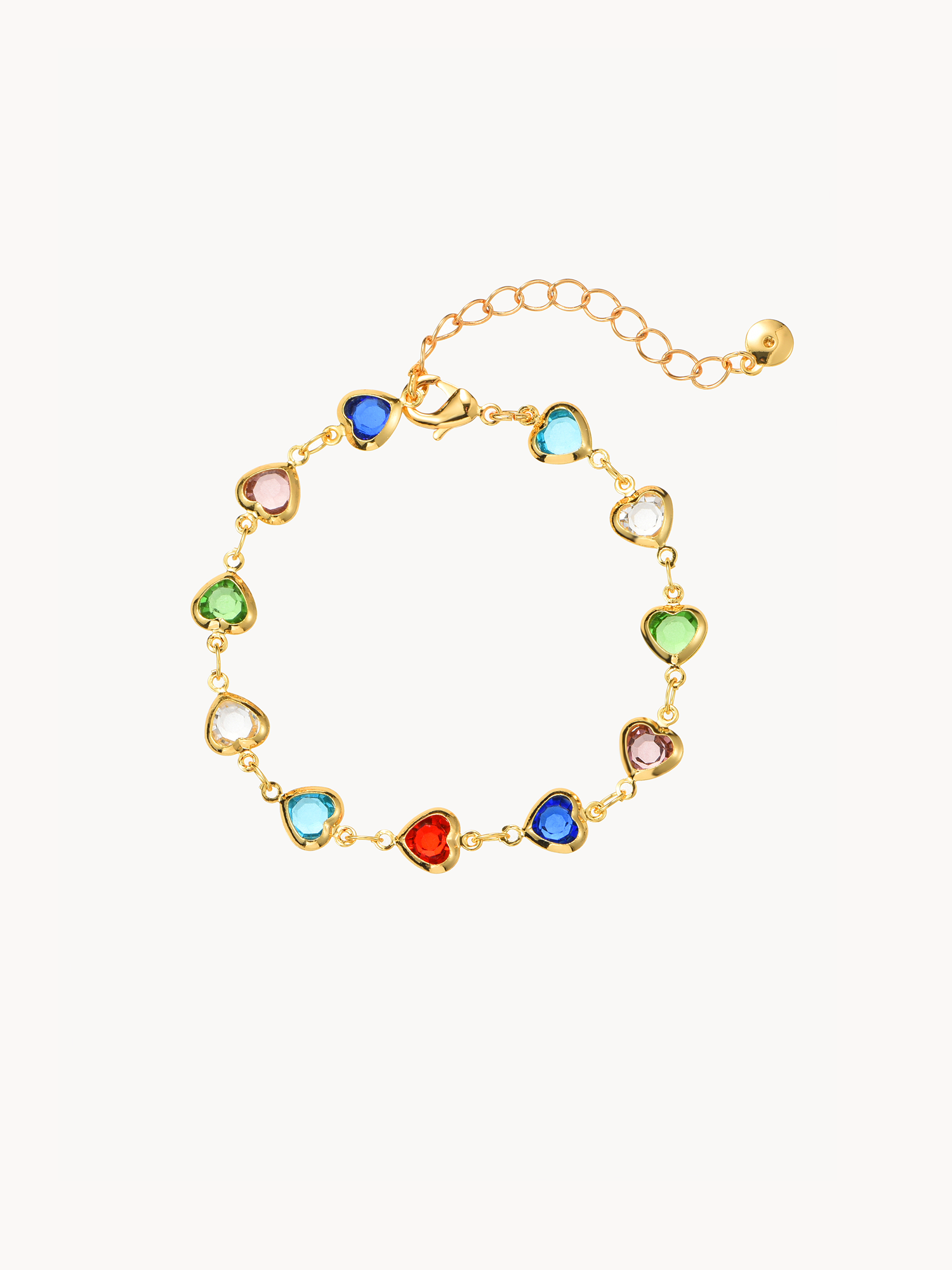 Margaret Colorful Hearts Bracelet