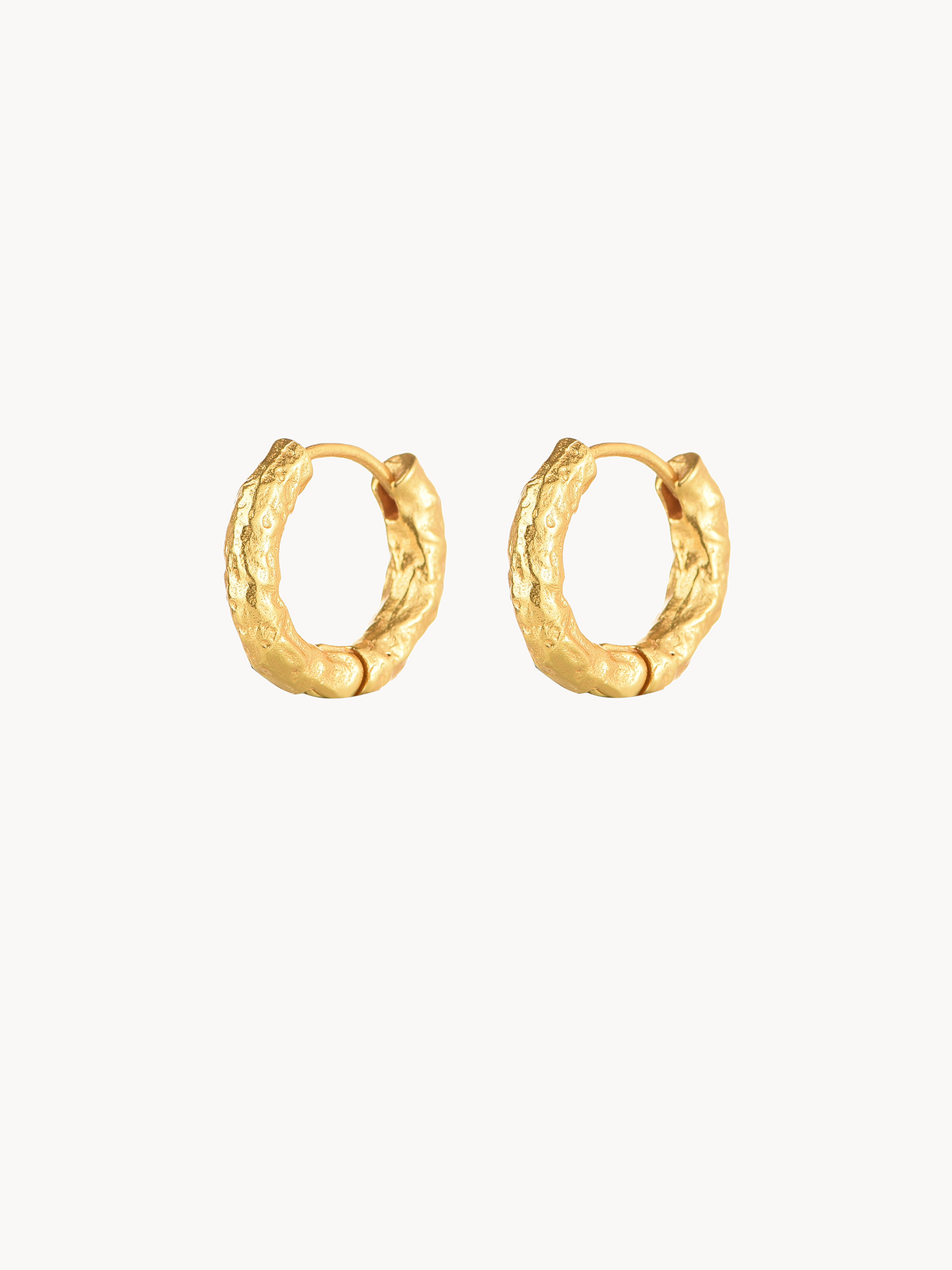 Beverly Pleated Golden Hoop Earrings