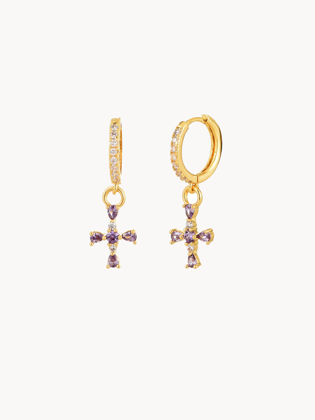 Breenda Purple Cross Earrings