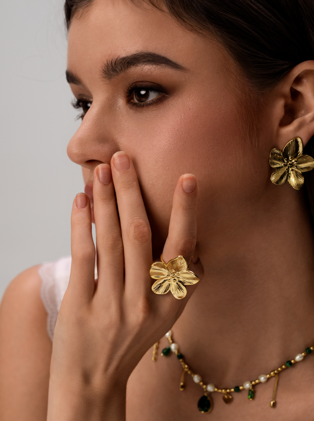 Riley Golden Flower Earrings