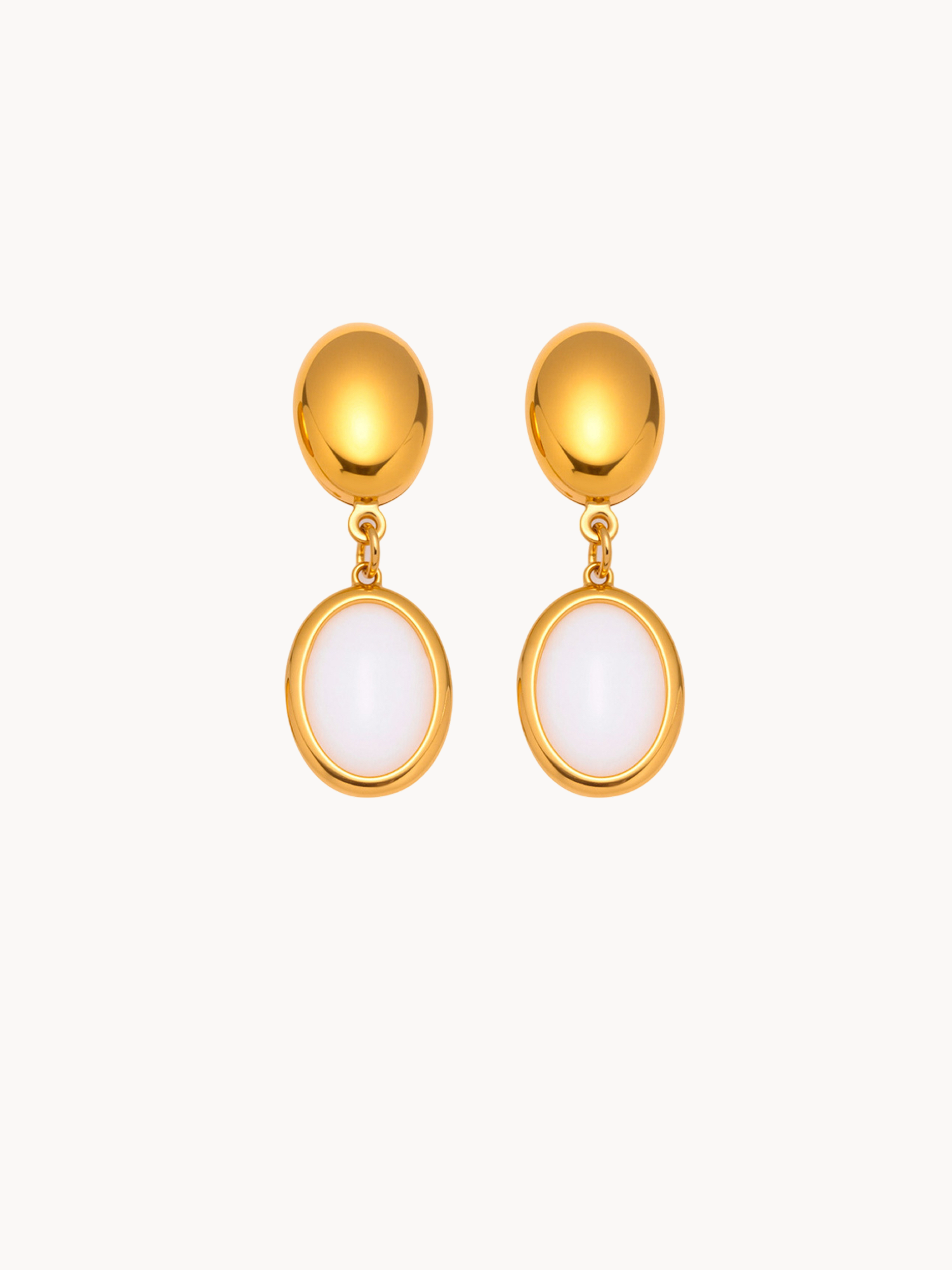 Destiny White Czech Opal Earrings