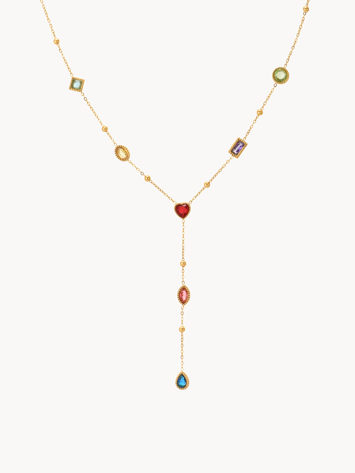 Rainbow Lariat Necklace